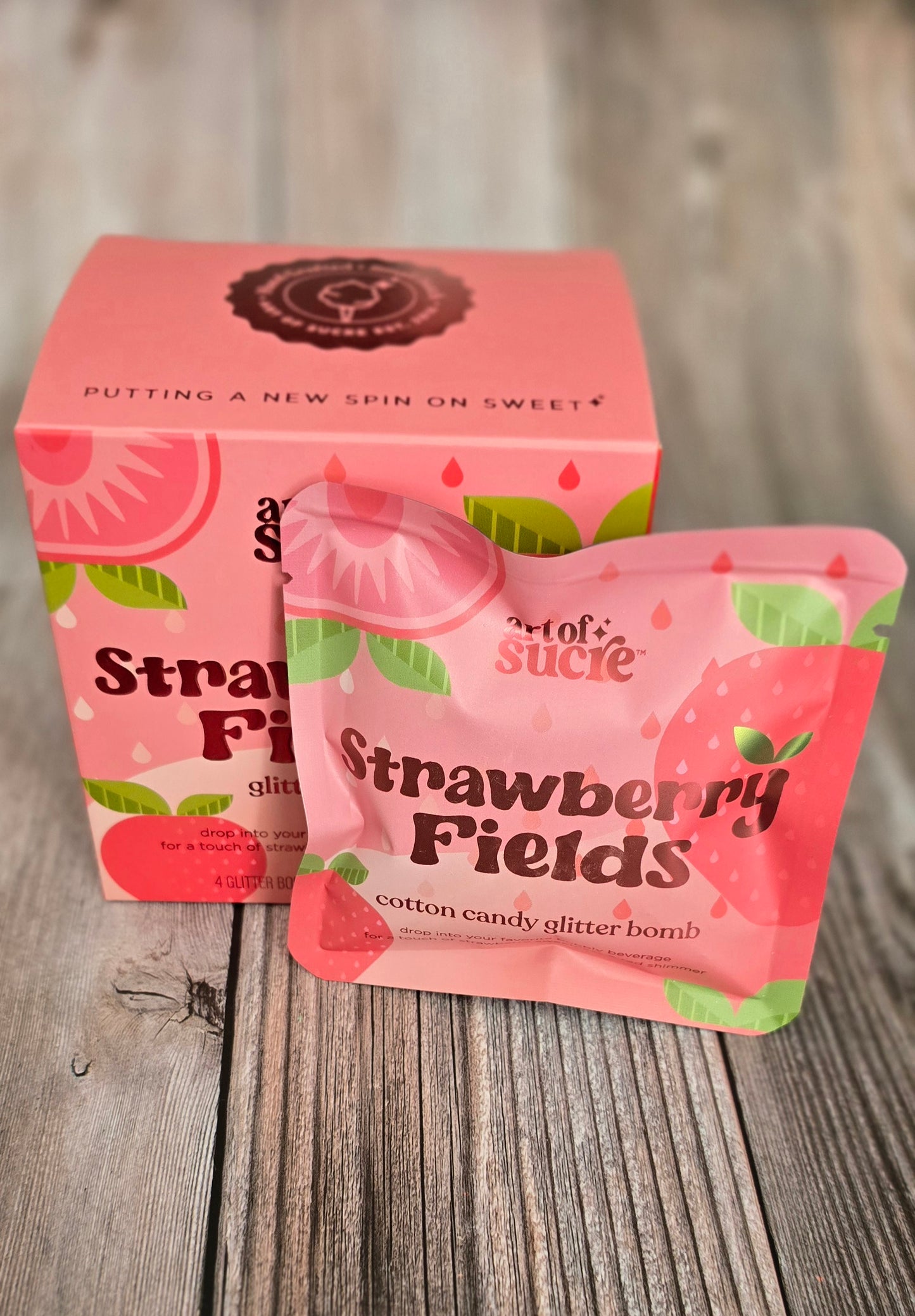 Strawberry Fields Cotton Candy Glitter Bomb
