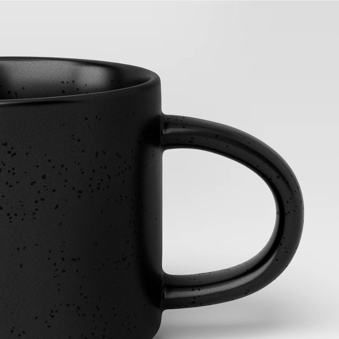 16 oz Stoneware Black Mug