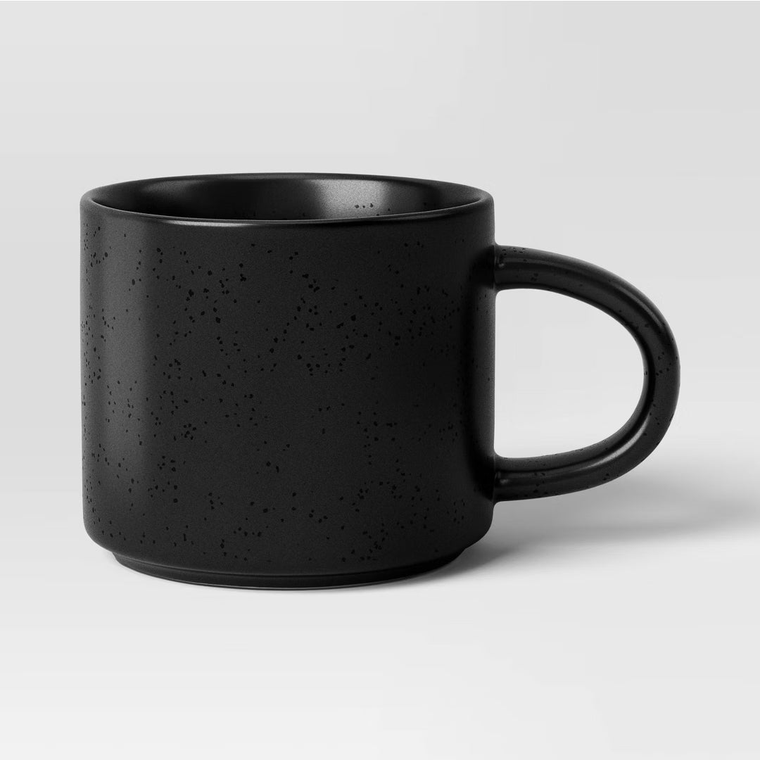 16 oz Stoneware Black Mug
